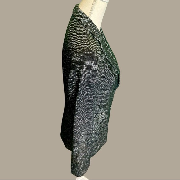 Alfani Black & White 100% Silk Tweed Button-Up Professional Work Blazer Size 8 - Picture 9 of 15